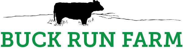BRFLogo Logo of Buck Run Farm featuring a silhouette of a cow against a simple landscape, with the farm name prominently displayed in green text.